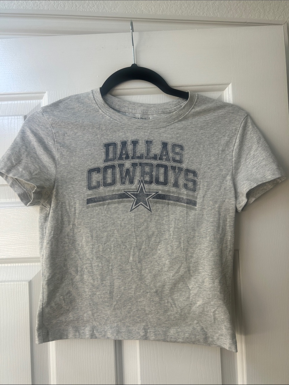NFL Dallas Cowboys Heather Gray Youth Tee with Navy Logo
